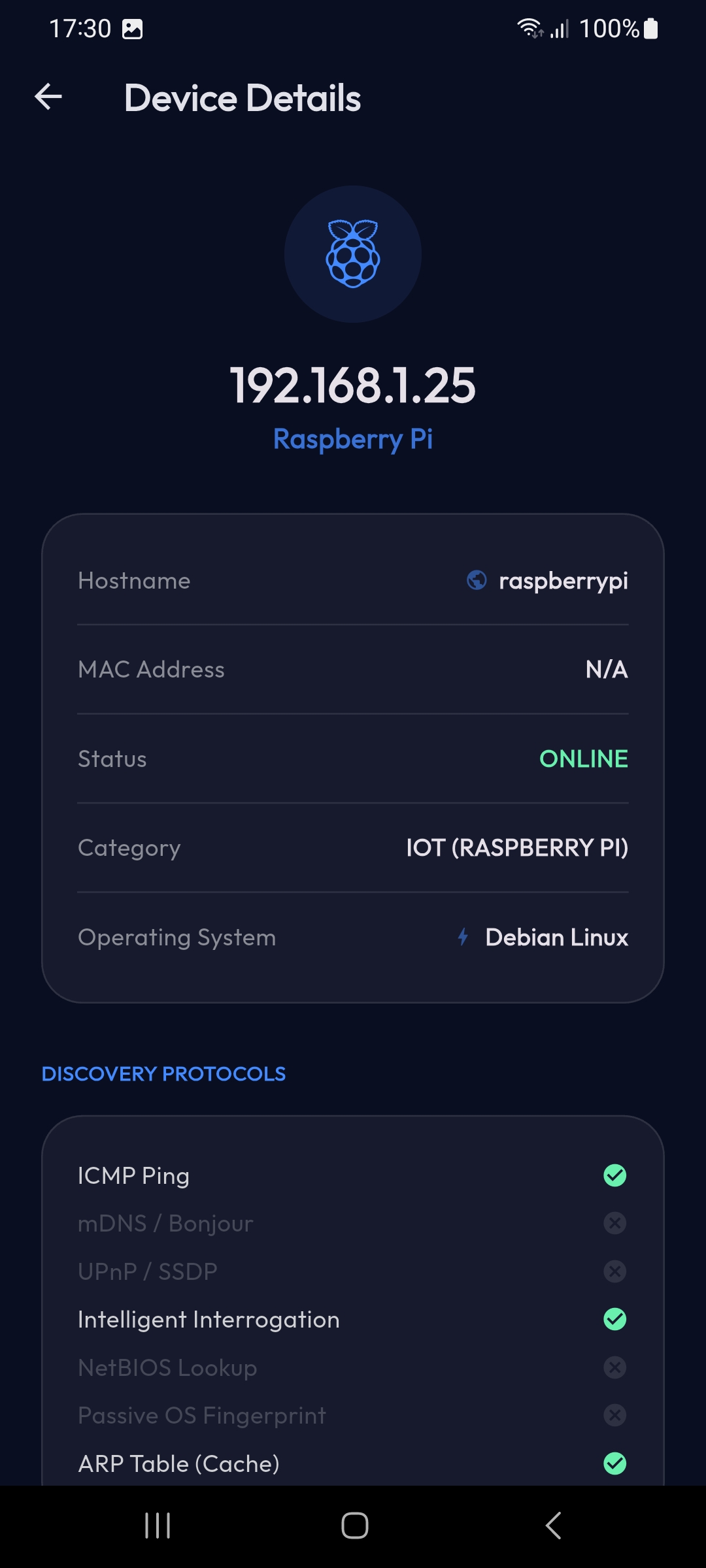 LAN Lens Raspberry Pi Screenshot